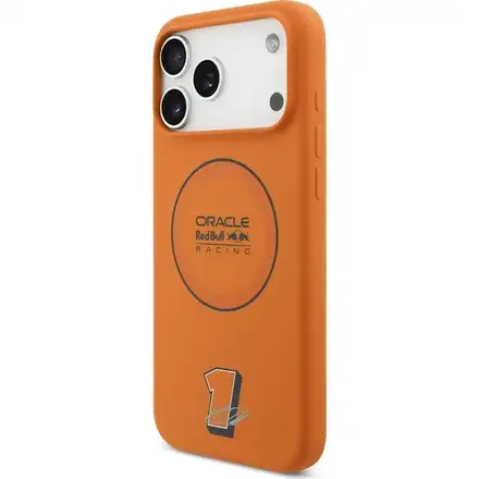Red Bull Silicone Blue Ring MagSafe Zadný Kryt pre iPhone 17 Pro Max oranžový
