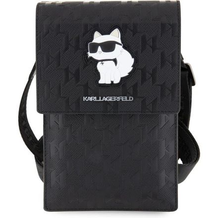 Karl Lagerfeld Saffiano Monogram Choupette NFT Taška na Telefón čierna