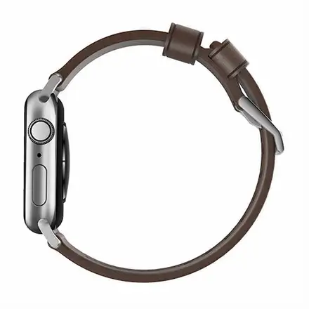 Nomad kožený remienok pre Apple Watch 40-42mm - Modern Brown/Silver Hardware