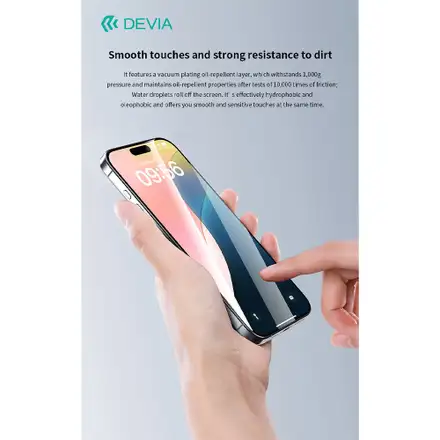 Devia ochranné sklo Star Series pre iPhone 16 Plus/iPhone 15 Plus - Black Frame