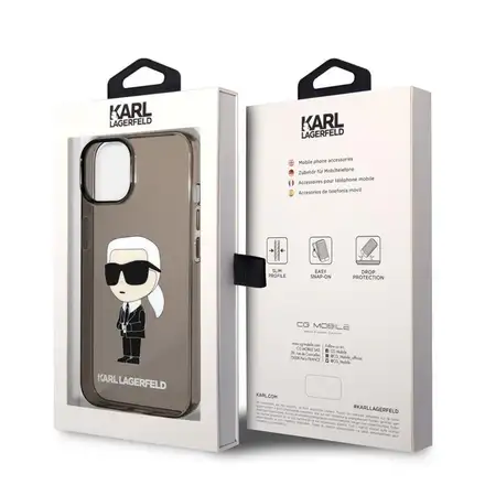Karl Lagerfeld IML Ikonik NFT kryt iPhone 14 Plus čierny