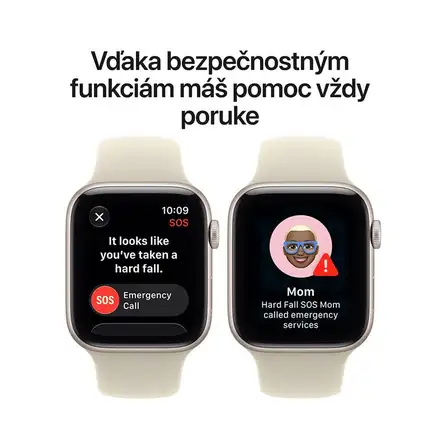 Apple Watch SE 3 GPS 44mm Starlight Aluminium Case with Sand Sport Band - M/L