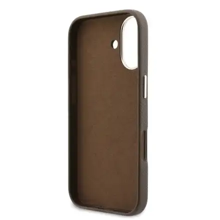 Guess PU Resin Logo kryt iPhone 17 hnedý