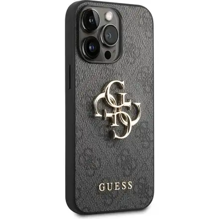 Guess PU 4G Metal Logo kryt iPhone 14 Pro Max šedý