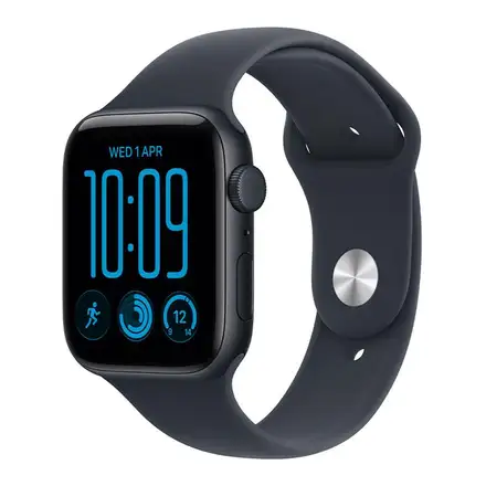 Apple Watch SE 3 GPS 44mm Midnight Aluminium Case with Navy Blue Sport Band - S/M