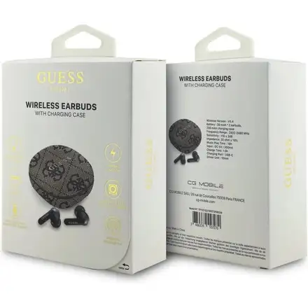 Guess PU 4G Metal Logo ENC TWS Bezdrôtové Slúchadlá hnedé
