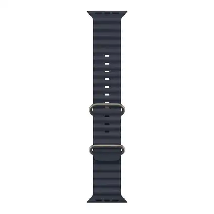 Apple Watch 49mm Navy Ocean Band - Natural Titanium Finish