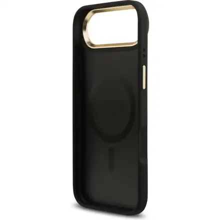 Guess PU Leather 4G Gold Frame MagSafe kryt iPhone Air čierny