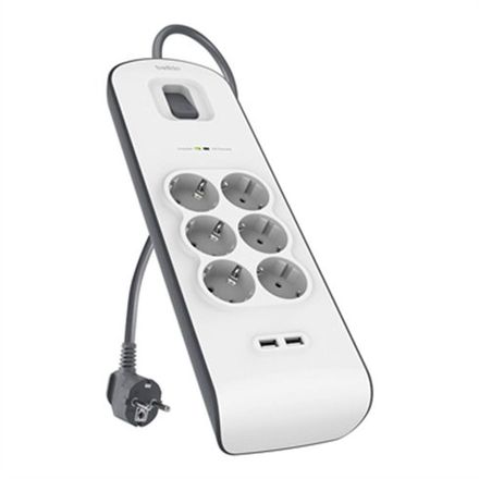 Belkin prepäťová ochrana BSV604 6 zásuviek, 2xUSB 2,4A, 2m kábel