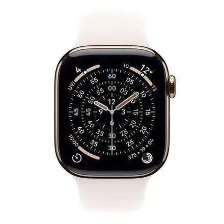 Apple Watch Series 11 GPS + Cellular 46mm Zlatý titán so svetlo ružovým športovým remienkom - M/L