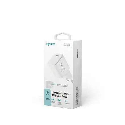 Epico UltraBoost Micro AVS GaN 70W dynamický sieťový adaptér EA70b - biela