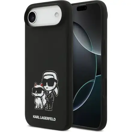 Karl Lagerfeld Liquid Silicone K&CH Sketch MagSafe kryt iPhone Air čierny