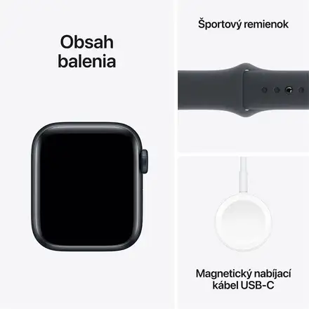 Apple Watch SE GPS 44mm Midnight Aluminium Case with Midnight Sport Band - S/M *Rozbalený*