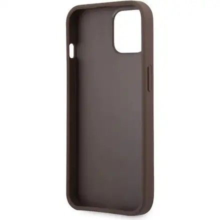 Guess PU 4G Metal Logo kryt iPhone 13 hnedý