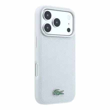 Lacoste PVC Iconic Petit Pique Metal Logo MagSafe kryt iPhone 18 Pro šedý