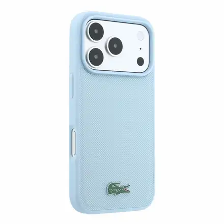 Lacoste PVC Iconic Petit Pique Metal Logo MagSafe kryt iPhone 18 Pro modrý