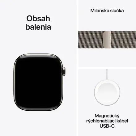 Apple Watch Series 11 GPS + Cellular 46mm Prírodný titán s prírodným milánskym ťahom - S/M