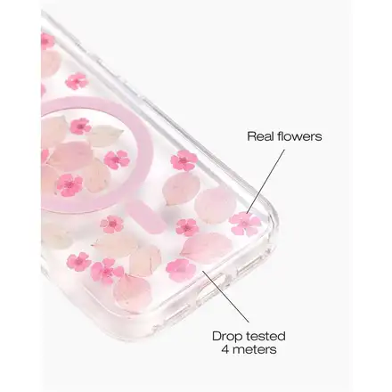 iDeal Fashion Clear Case MagSafe iPhone 16 Cherry Blossom