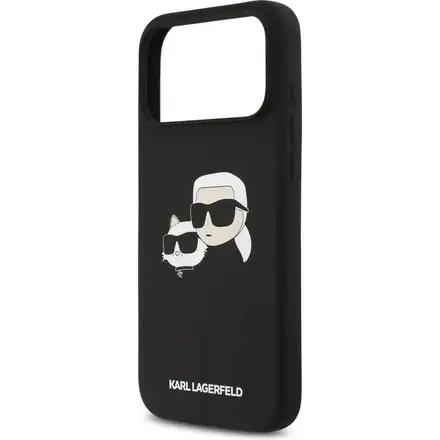 Karl Lagerfeld Liquid Silicone Double Heads MagSafe kryt iPhone 17 Pro čierny