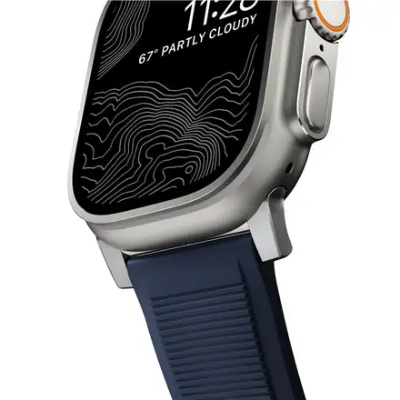 Nomad remienok Rugged Strap pre Apple Watch 44/45/49mm - Atlantic Blue/Silver Hardware
