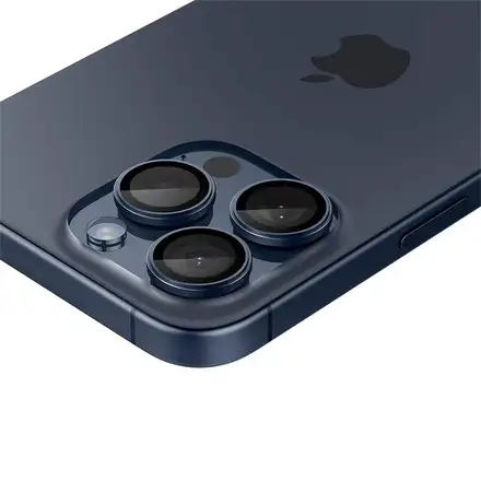 Spigen Optik Pro Lens Protector pre iPhone 15 Pro/15 Pro Max - Blue Titanium