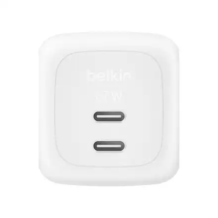 Belkin Boost Charge Pro Dual USB-C GaN Wall Charger 67W - White