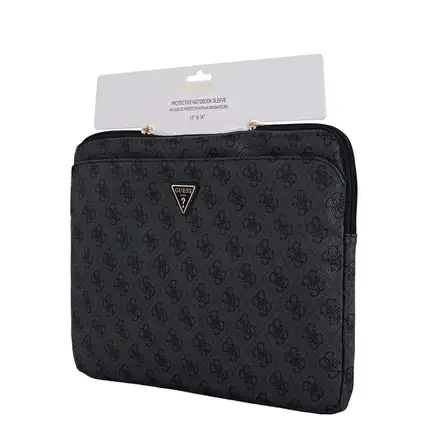 Guess Saffiano Triangle Metal Logo Púzdo na MacBook 13/14" čierne