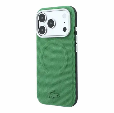 Lacoste PVC Petit Pique Semi Wrap Embossed MagSafe kryt iPhone 18 Pro Max zelený