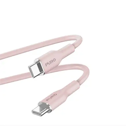 Puro kábel Soft Silicone Cable USB-C to USB-C 1.5m - Rose
