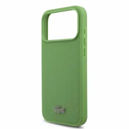 Lacoste PVC Iconic Petit Pique Metal Logo MagSafe kryt iPhone 18 Pro Max zelený