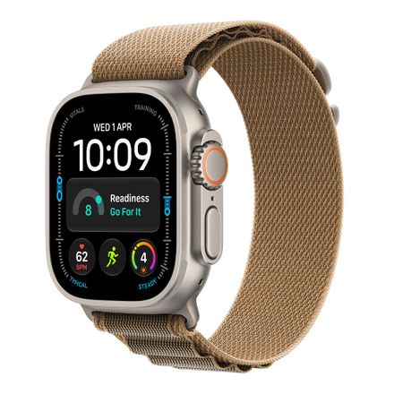Apple Watch Ultra 4 GPS + Cellular 49mm Natural Titanium Case with Desert Alpine Loop - S