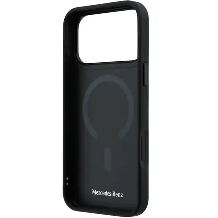 Mercedes PU Leather 3D MagSafe Zadný Kryt pre iPhone 17 Pro Max čierny