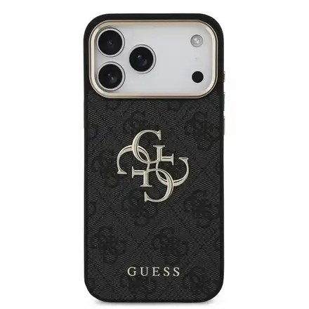 Guess PU 4G Metal Logo Strap kryt iPhone 18 Pro Max čierny