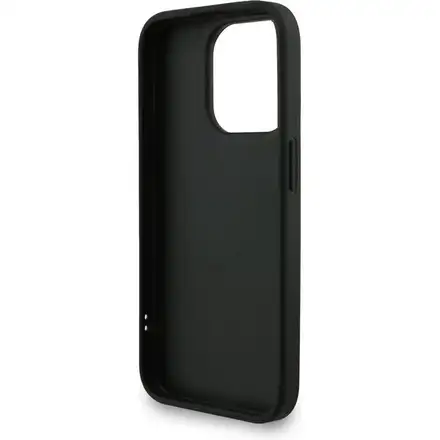 Guess PU 4G Metal Logo Strap kryt iPhone 15 Pro Max čierny