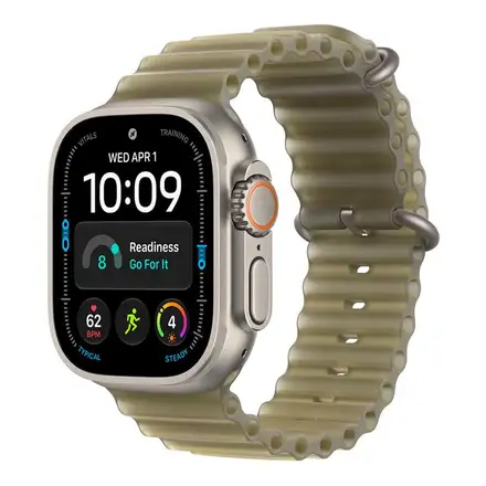 Apple Watch 49mm Translucent Kelp Ocean Band Extension - Natural Titanium Finish