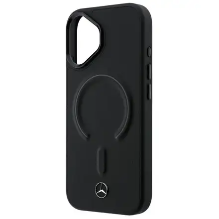 Mercedes PU Leather 3D MagSafe Zadný Kryt pre iPhone 17 čierny