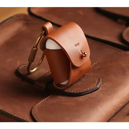 Elago Airpods Leather Case - Brown