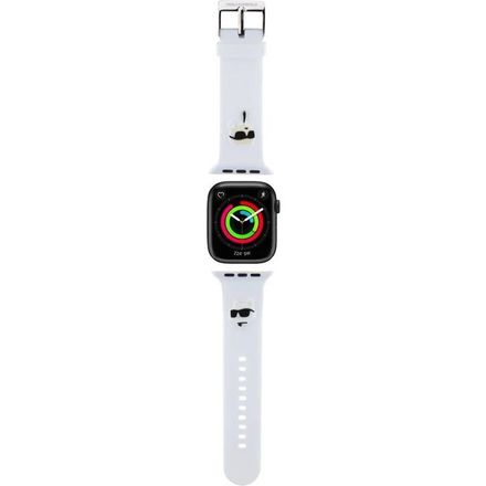 Karl Lagerfeld Karl and Choupette Head NFT Remienok pre Apple Watch 38/40/41 biely
