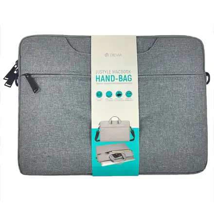Devia taška Justyle Handbag pre Macbook Pro 16" M1/M2/M3/M4- Light Gray
