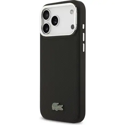Lacoste Iconic Petit Pique Camera Stand MagSafe kryt iPhone 17 Pro Max čierny