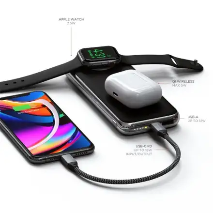 Satechi Quatro Wireless Power Bank 10.000 mAh - Space Grey