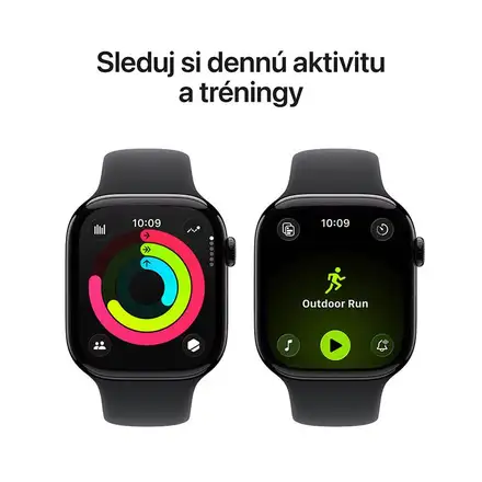 Apple Watch Series 11 GPS + Cellular 42mm Klavírny čierny hliník s čiernym športovým remienkom - S/M