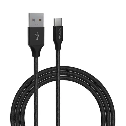 Devia kábel USB-A to USB-C Gracious Woven Cable 2m - Black