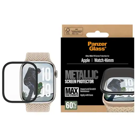 PanzerGlass ochranné sko Metallic pre Apple Watch 10/11 42mm - Black
