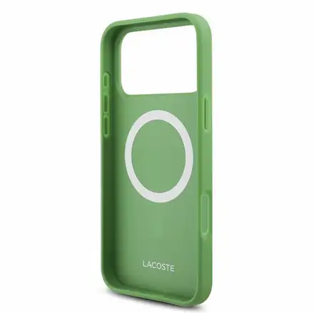 Lacoste PVC Iconic Petit Pique Metal Logo MagSafe kryt iPhone 18 Pro Max zelený
