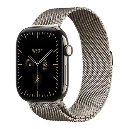 Apple Watch Series 12 GPS + Cellular 46mm Natural Titanium Case with Natural Milanese Loop - M/L