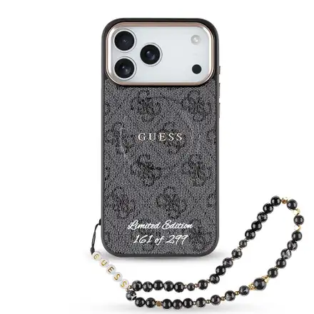 Guess PU 4G MagSafe Strap Limited Edition 299 kryt iPhone 17 Pro Max čierny