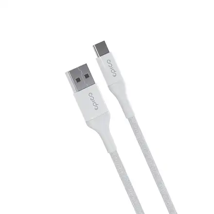 iStores by Epico Braided Cable 0.3m USB-C to USB-A - biely