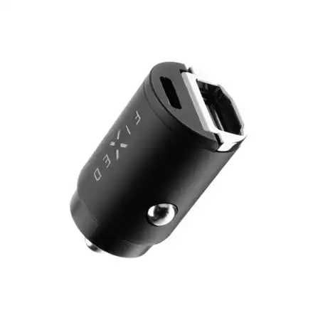 FIXED Autonabíjačka s USB-C a USB-A výstupom, PD30W - čierna