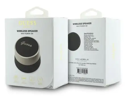 Guess Script Metal Logo Bluetooth Reproduktor 5W čierny